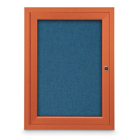 United Visual Products Slim Enclosed Corkboard, 11"x13-1/2", Gold Alum Frame/Medium Grey UVEB1113-GOLD-MEDGRY